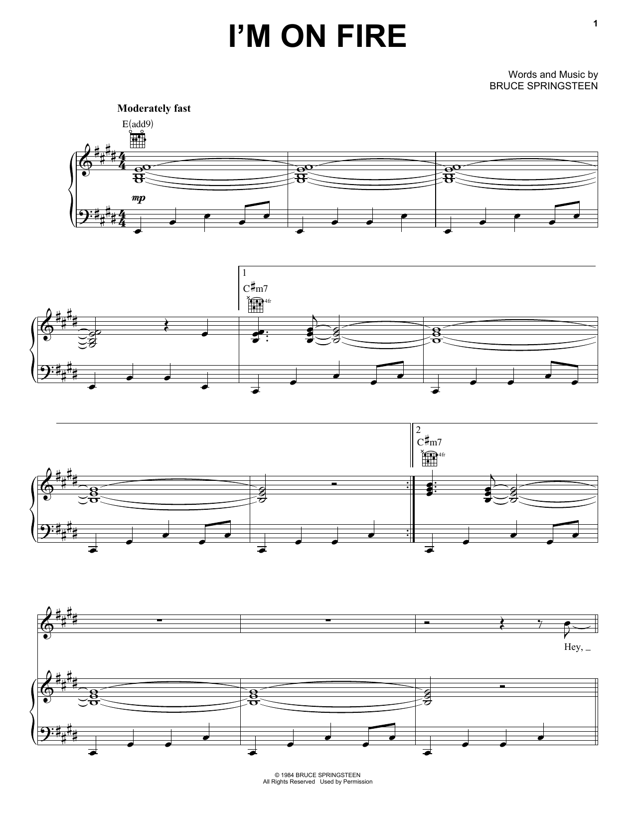 Download Awolnation I'm On Fire Sheet Music and learn how to play Piano, Vocal & Guitar (Right-Hand Melody) PDF digital score in minutes