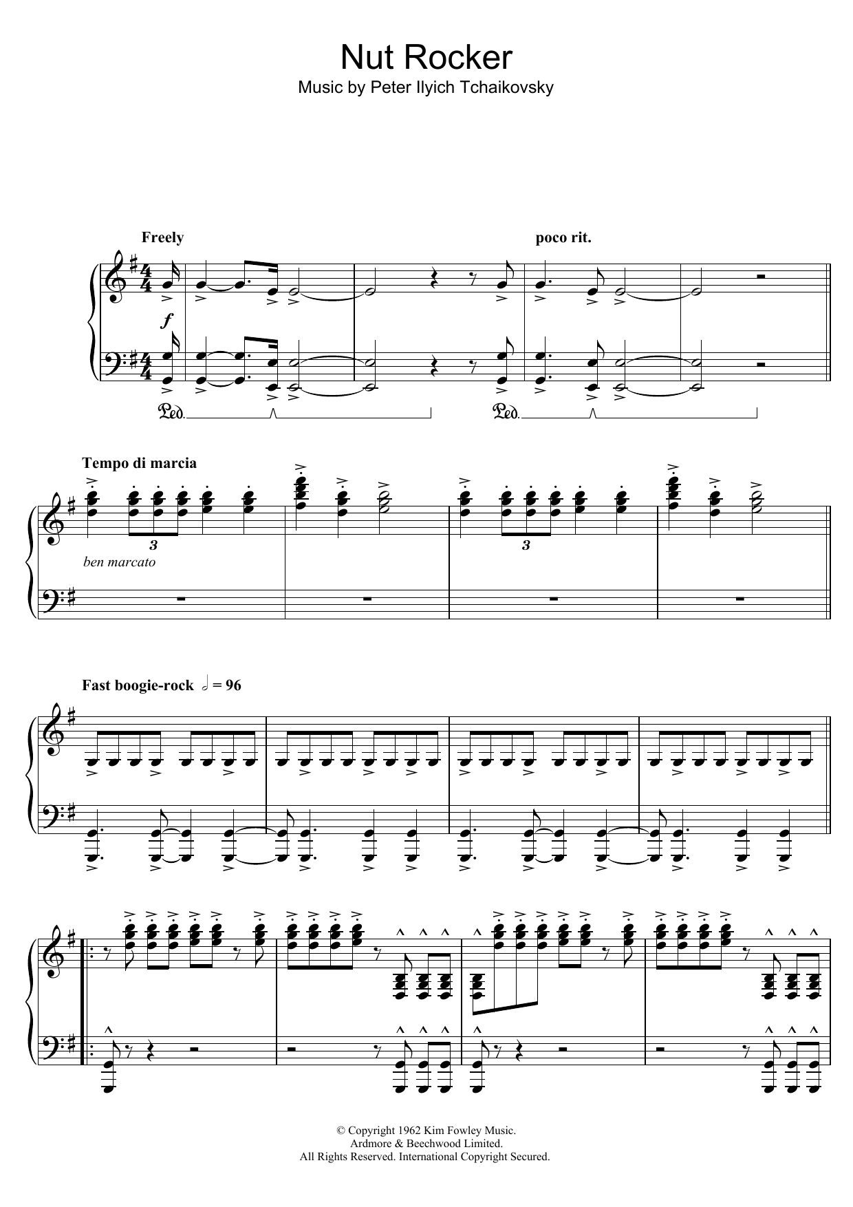 Download B. Bumble and the Stingers Nut Rocker Sheet Music and learn how to play Piano PDF digital score in minutes