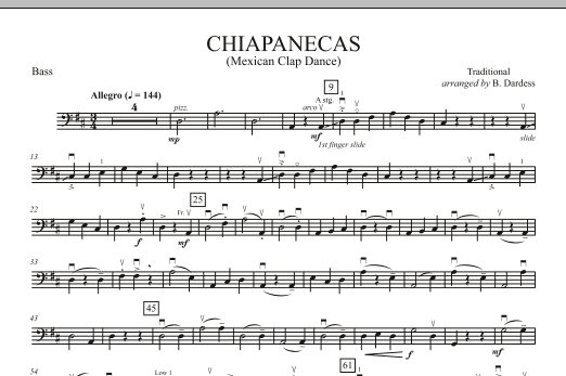 Download B. Dardess Chiapanecas (Mexican Clap Dance) - Bass Sheet Music and learn how to play Orchestra PDF digital score in minutes