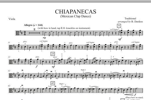 Download B. Dardess Chiapanecas (Mexican Clap Dance) - Viola Sheet Music and learn how to play Orchestra PDF digital score in minutes