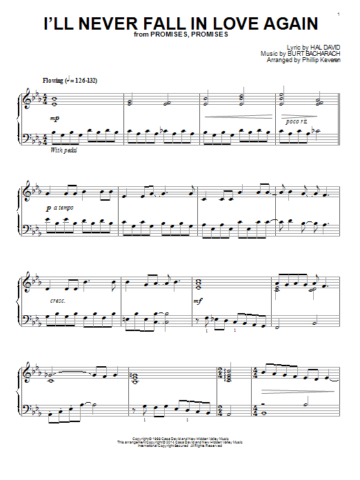 Download Phillip Keveren I'll Never Fall In Love Again Sheet Music and learn how to play Piano PDF digital score in minutes