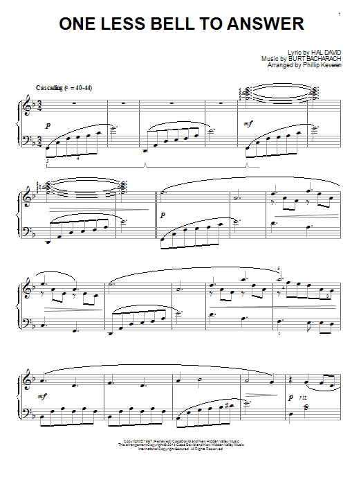 Download Phillip Keveren One Less Bell To Answer Sheet Music and learn how to play Piano PDF digital score in minutes