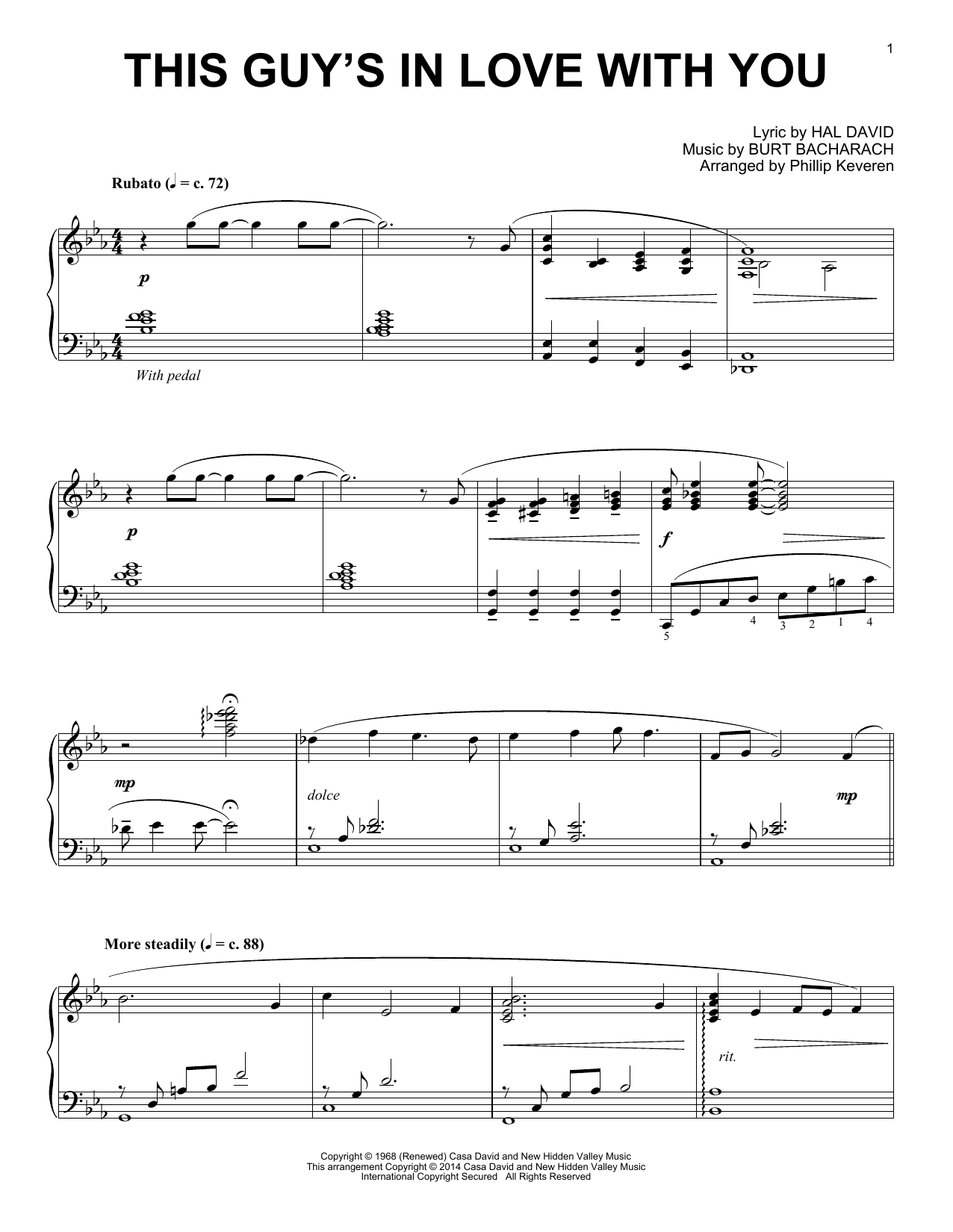 Download Phillip Keveren This Guy's In Love With You Sheet Music and learn how to play Piano PDF digital score in minutes