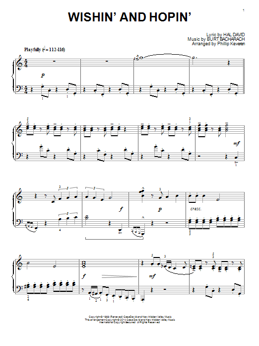 Download Phillip Keveren Wishin' And Hopin' Sheet Music and learn how to play Piano PDF digital score in minutes