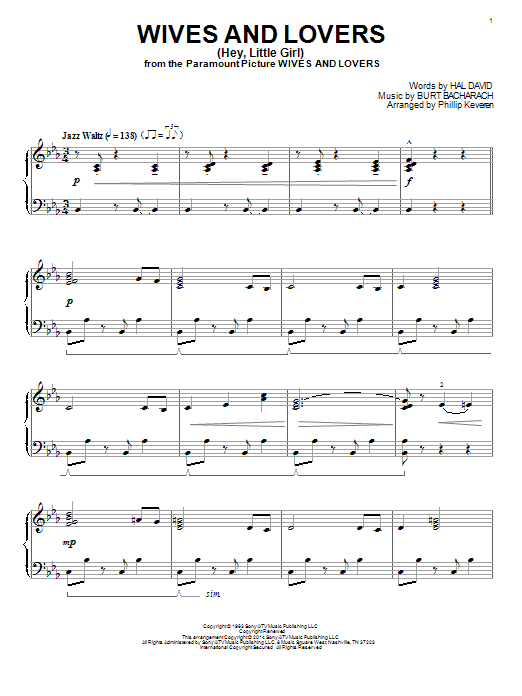 Download Phillip Keveren Wives And Lovers (Hey, Little Girl) Sheet Music and learn how to play Piano PDF digital score in minutes