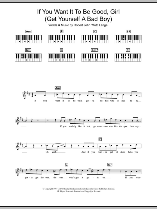 Download Backstreet Boys If You Want It To Be Good Girl (Get Yourself A Bad Boy) Sheet Music and learn how to play Keyboard PDF digital score in minutes