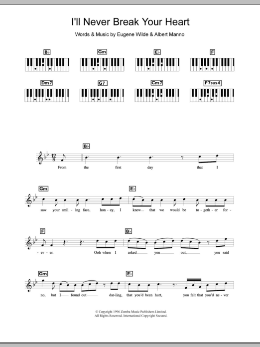 Download Backstreet Boys I'll Never Break Your Heart Sheet Music and learn how to play Keyboard PDF digital score in minutes