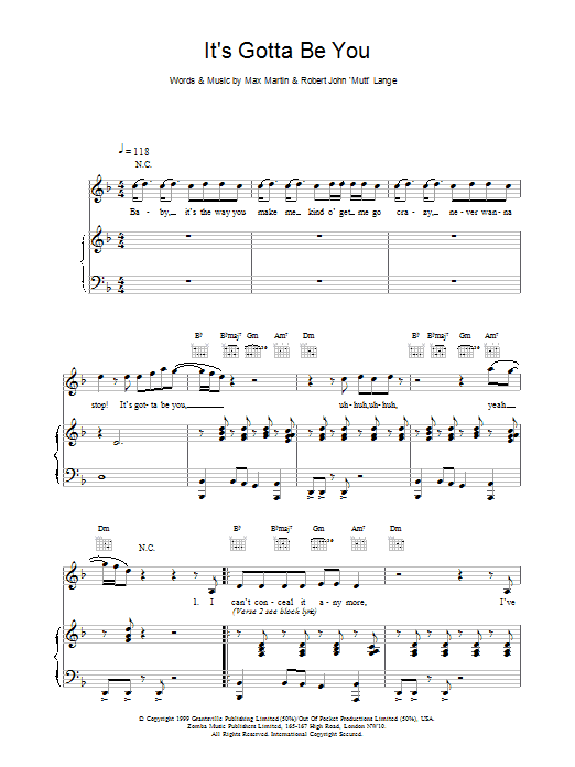 Download Backstreet Boys It's Gotta Be You Sheet Music and learn how to play Keyboard PDF digital score in minutes