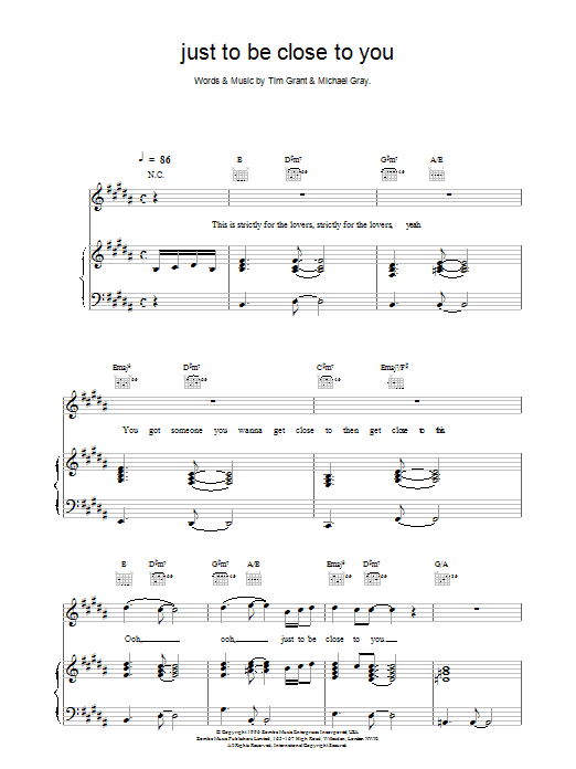 Download Backstreet Boys Just To Be Close To You Sheet Music and learn how to play Keyboard PDF digital score in minutes