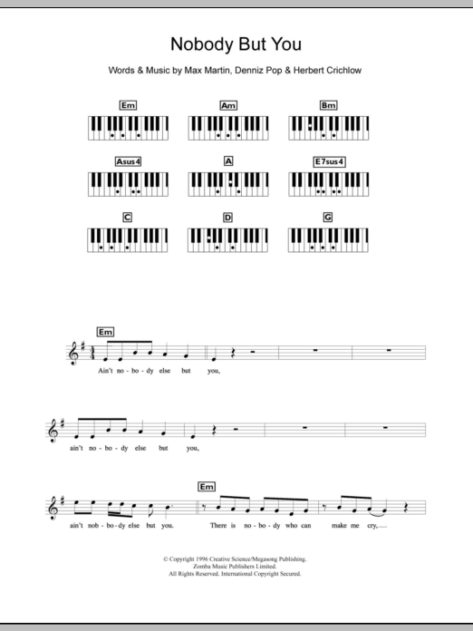 Download Backstreet Boys Nobody But You Sheet Music and learn how to play Keyboard PDF digital score in minutes