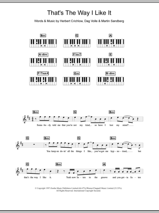 Download Backstreet Boys That's The Way I Like It Sheet Music and learn how to play Keyboard PDF digital score in minutes