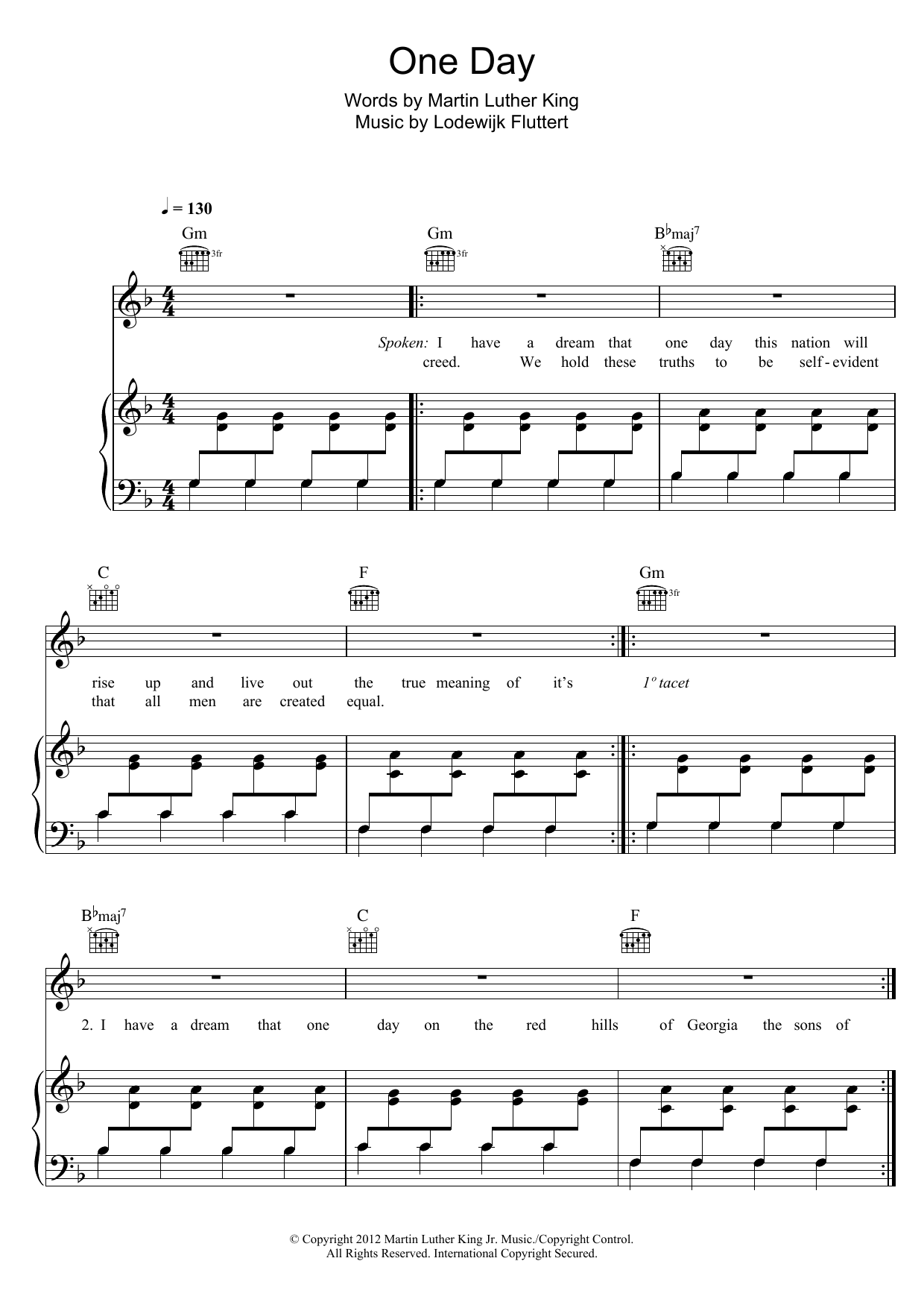 Download Bakermat One Day (Vandaag) Sheet Music and learn how to play Piano, Vocal & Guitar (Right-Hand Melody) PDF digital score in minutes