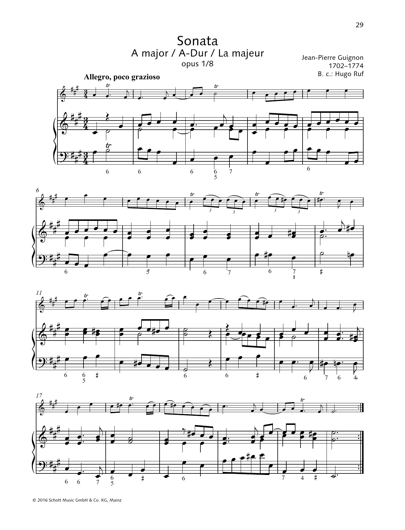 Download Baldassare Galuppi Sonata A Major Sheet Music and learn how to play Woodwind Solo PDF digital score in minutes