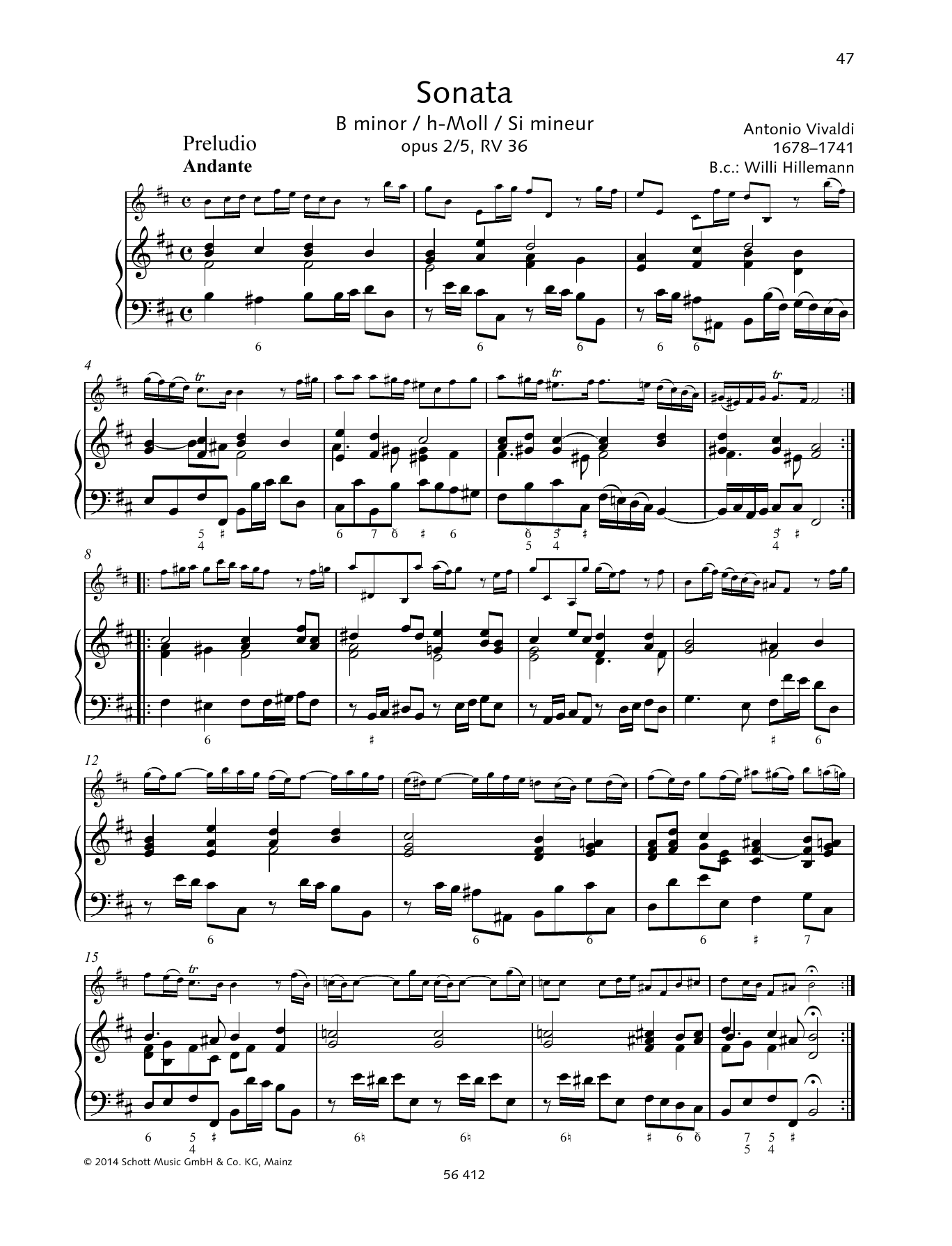 Download Baldassare Galuppi Sonata B Minor Sheet Music and learn how to play String Solo PDF digital score in minutes