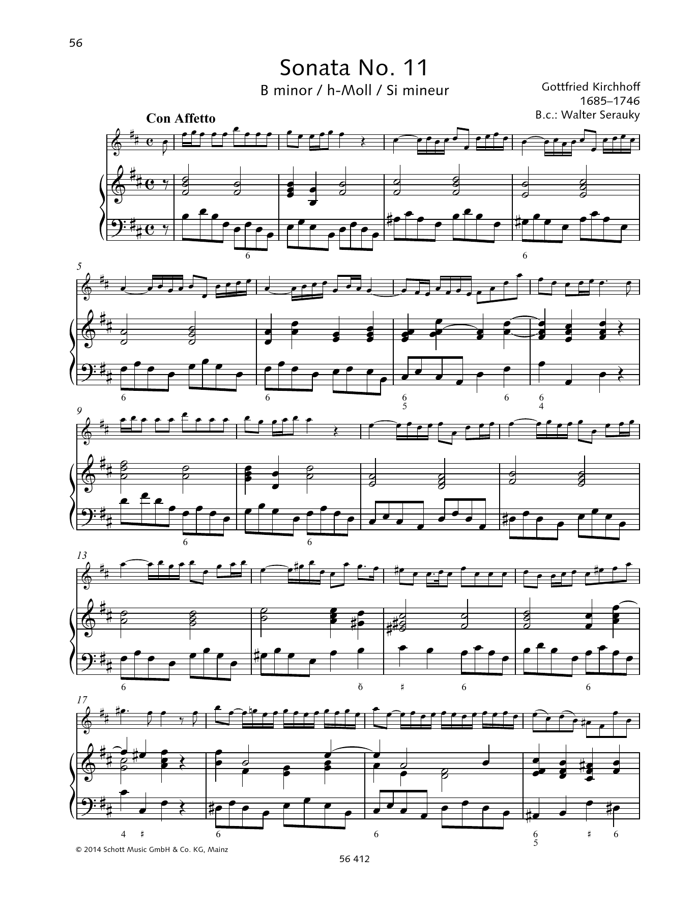 Download Baldassare Galuppi Sonata No. 11 B minor Sheet Music and learn how to play String Solo PDF digital score in minutes