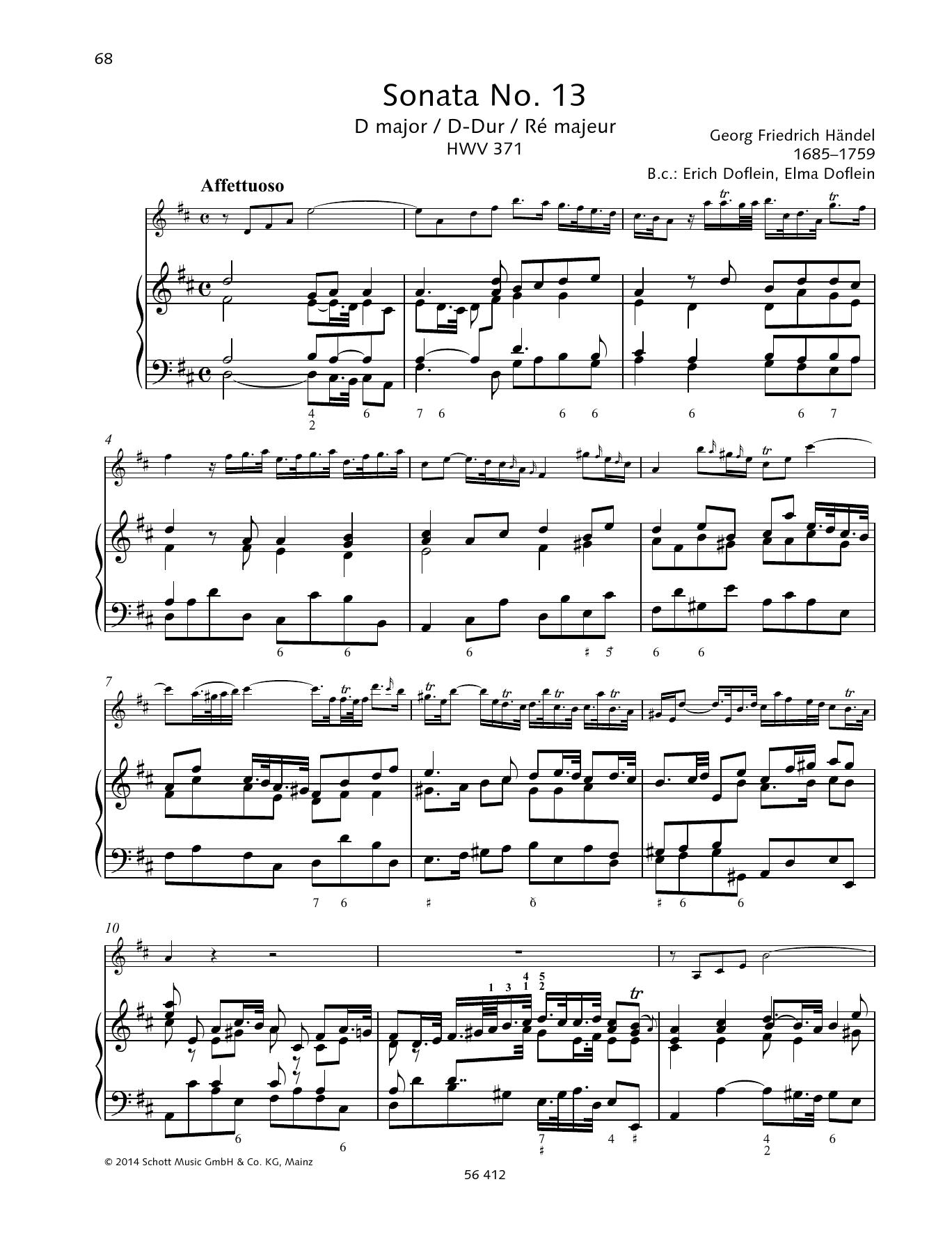 Download Baldassare Galuppi Sonata No. 13 D major Sheet Music and learn how to play String Solo PDF digital score in minutes