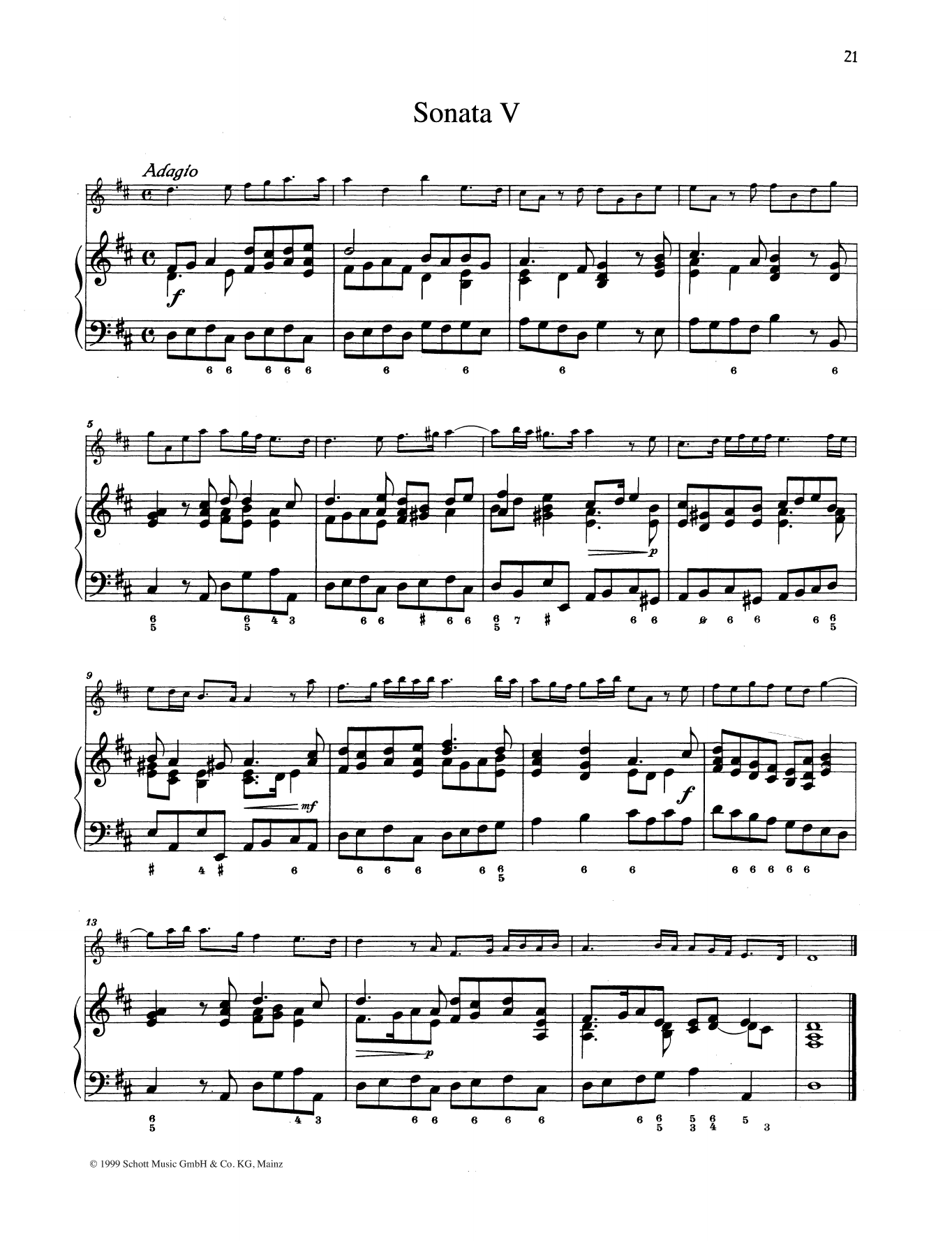 Download Baldassare Galuppi Sonata No. 5 Sheet Music and learn how to play String Solo PDF digital score in minutes