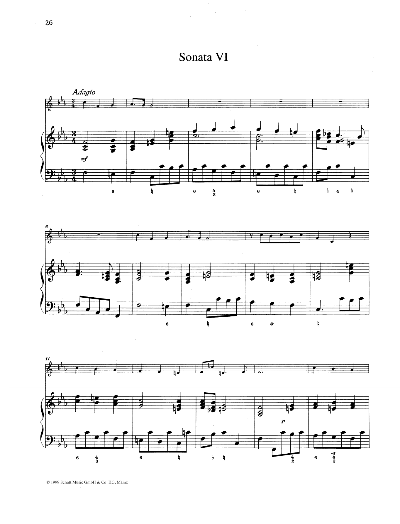 Download Baldassare Galuppi Sonata No. 6 Sheet Music and learn how to play String Solo PDF digital score in minutes