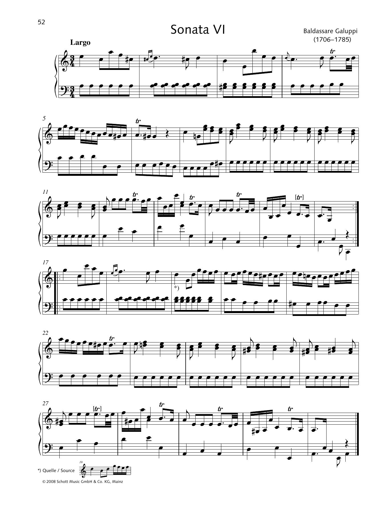 Download Baldassare Galuppi Sonata VI A minor Sheet Music and learn how to play Piano Solo PDF digital score in minutes