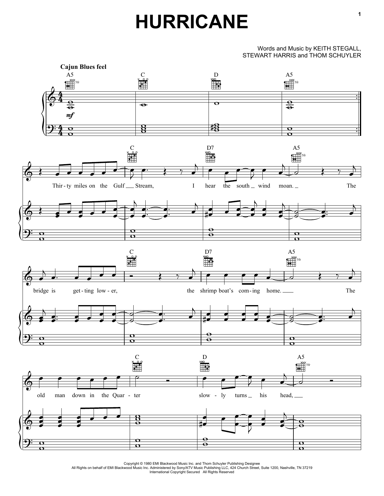 Download Band Of Heathens Hurricane Sheet Music and learn how to play Piano, Vocal & Guitar (Right-Hand Melody) PDF digital score in minutes