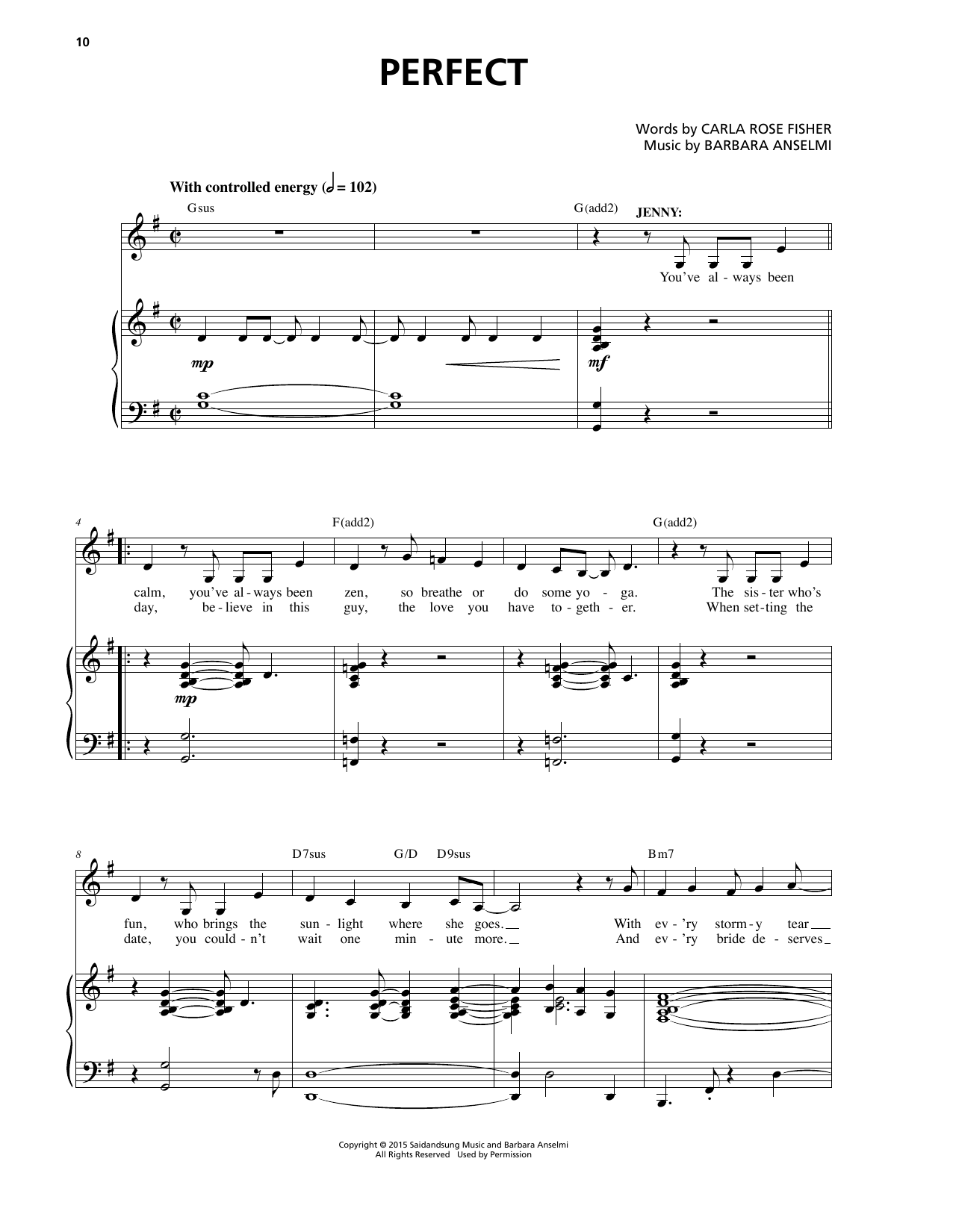 Download Barbara Anselmi & Brian Hargrove Perfect Sheet Music and learn how to play Piano & Vocal PDF digital score in minutes