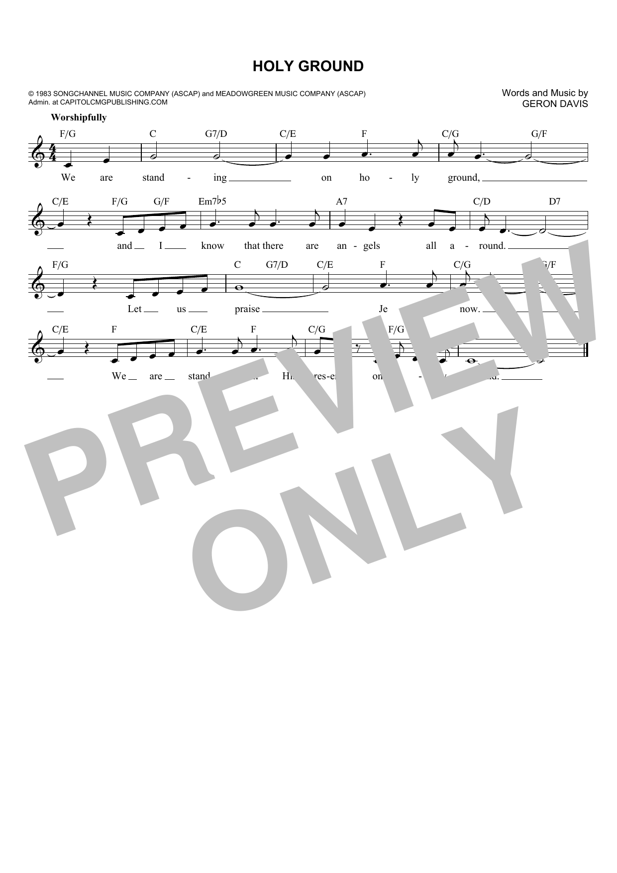 Download Barbra Streisand Holy Ground Sheet Music and learn how to play Melody Line, Lyrics & Chords PDF digital score in minutes