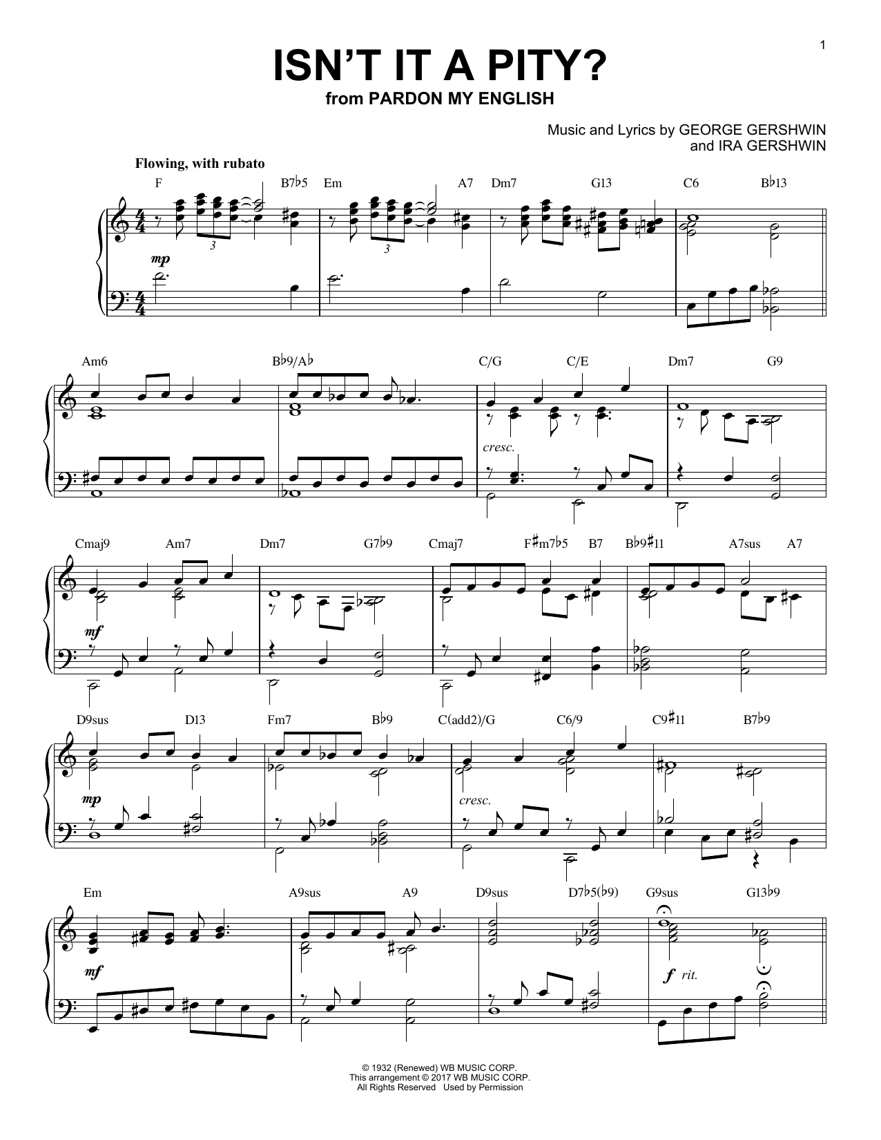 Download Barbra Streisand Isn't It A Pity? Sheet Music and learn how to play Piano PDF digital score in minutes