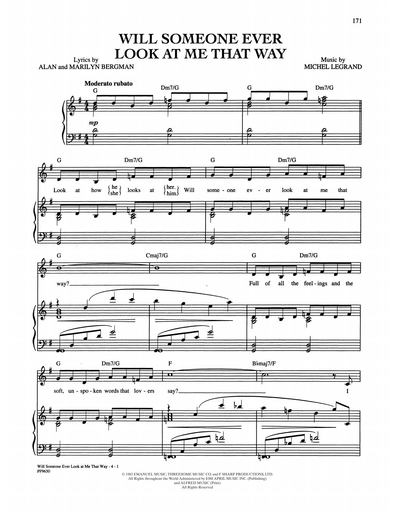 Download Barbra Streisand Will Someone Ever Look At Me That Way? (from Yentl) Sheet Music and learn how to play Piano, Vocal & Guitar Chords (Right-Hand Melody) PDF digital score in minutes