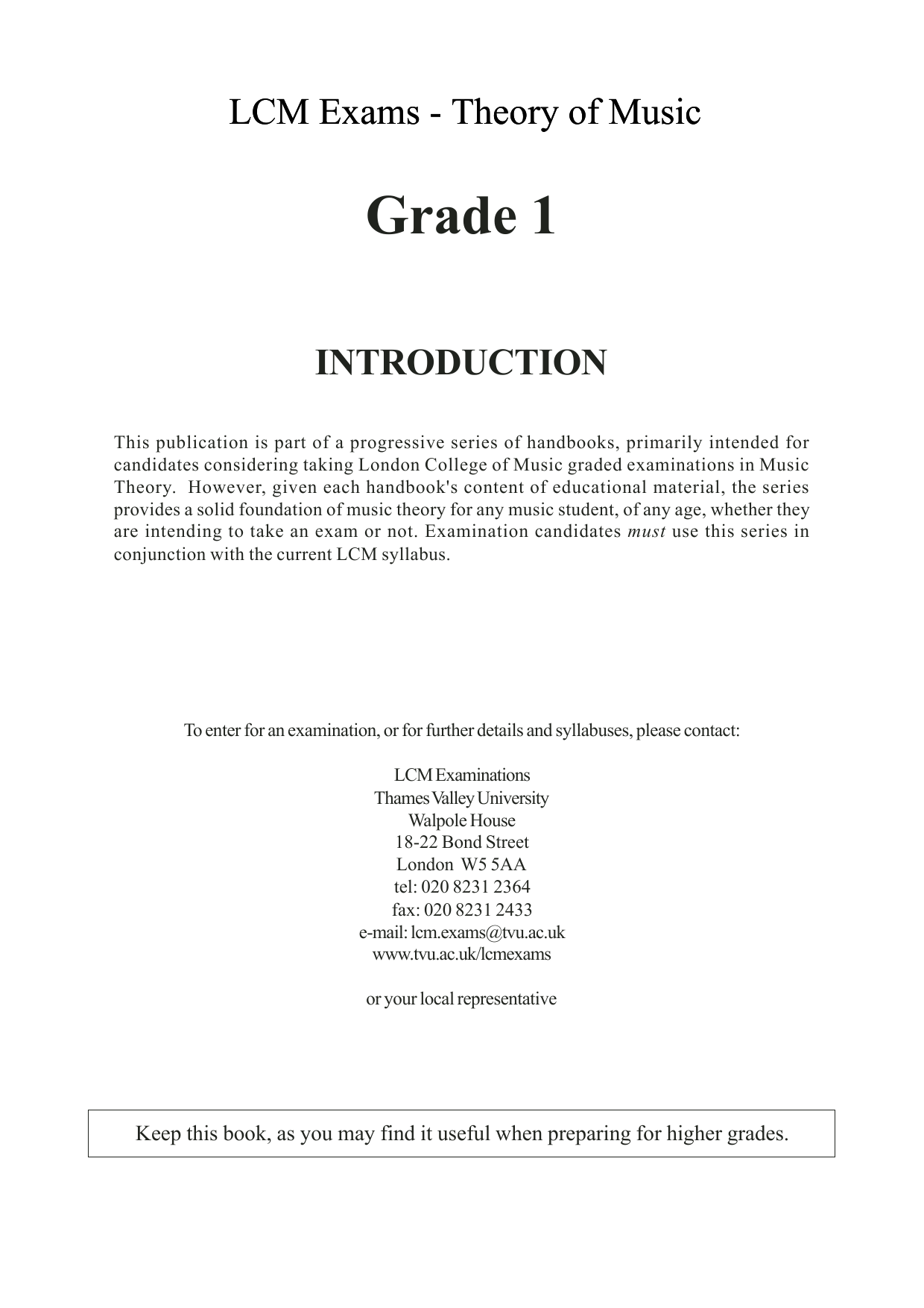 Download Barry Draycott and Martyn Williams LCME Theory Handbook Grade 1 Sheet Music and learn how to play Instrumental Method PDF digital score in minutes