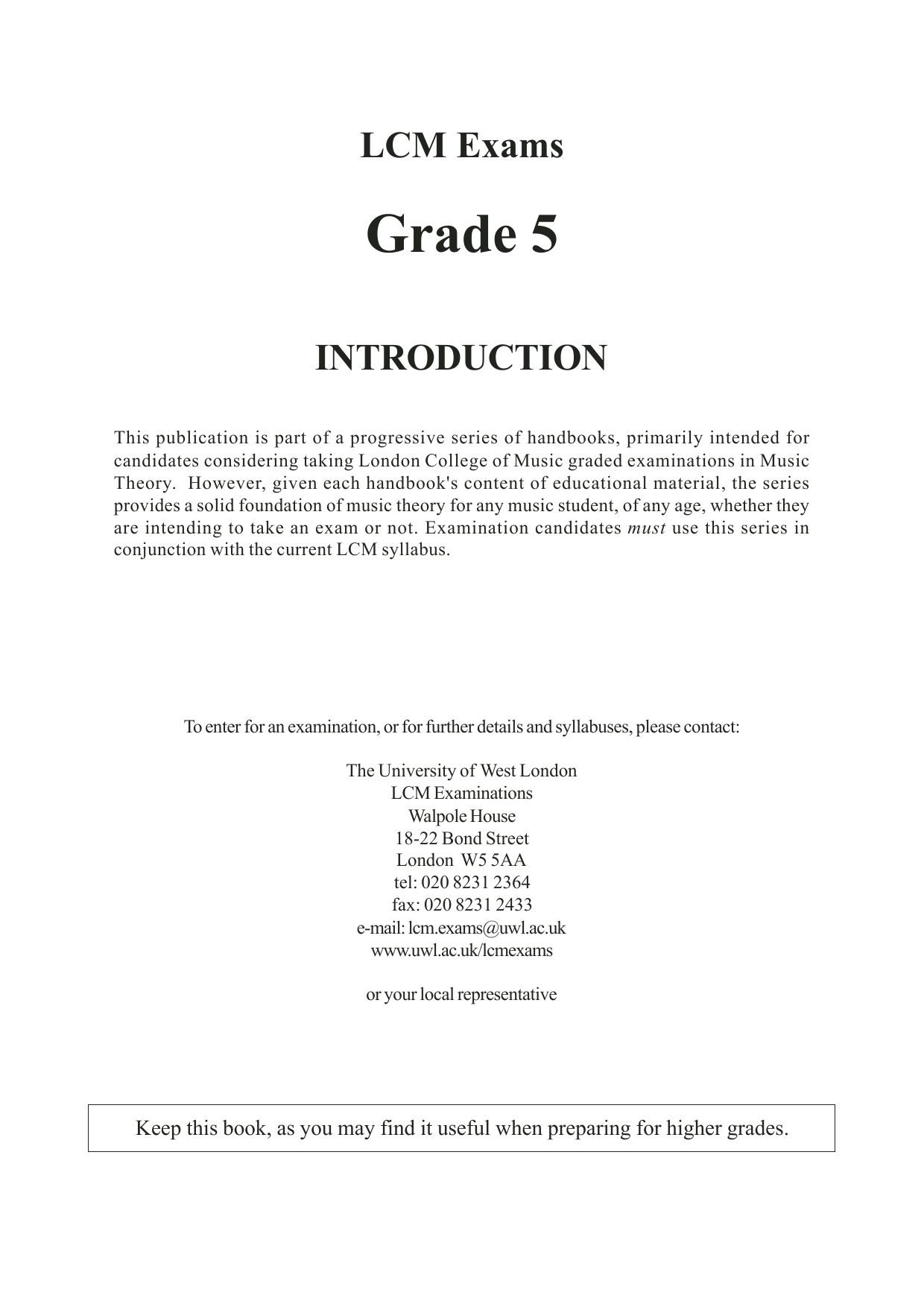 Download Barry Draycott and Martyn Williams LCME Theory Handbook Grade 5 Sheet Music and learn how to play Instrumental Method PDF digital score in minutes