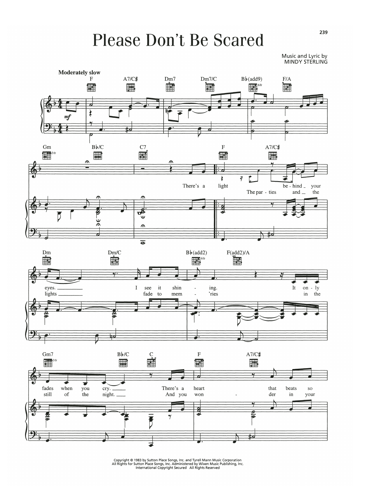 Download Barry Manilow Please Don't Be Scared Sheet Music and learn how to play Piano, Vocal & Guitar Chords (Right-Hand Melody) PDF digital score in minutes