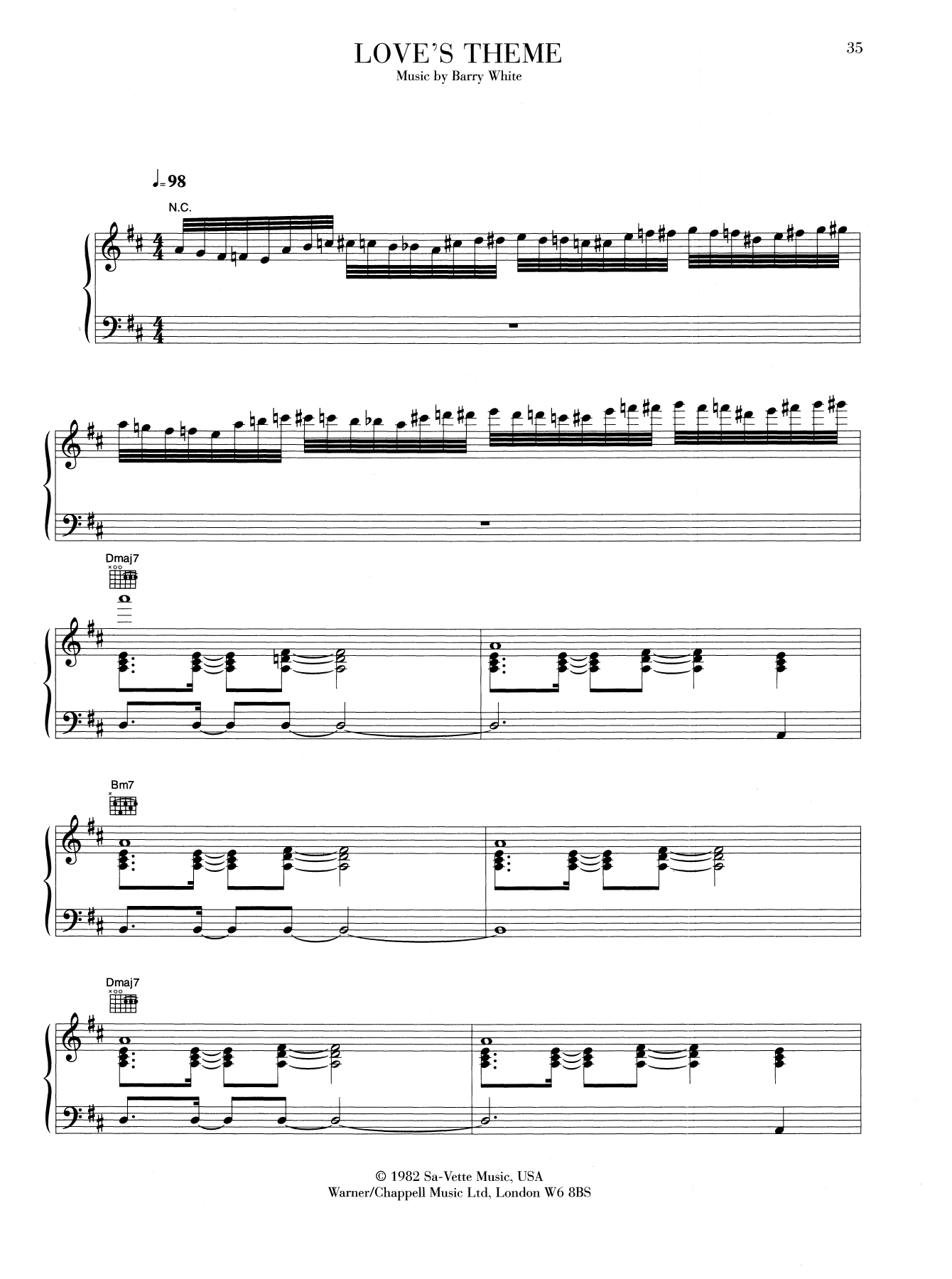 Download Barry White Love's Theme Sheet Music and learn how to play Piano, Vocal & Guitar (Right-Hand Melody) PDF digital score in minutes