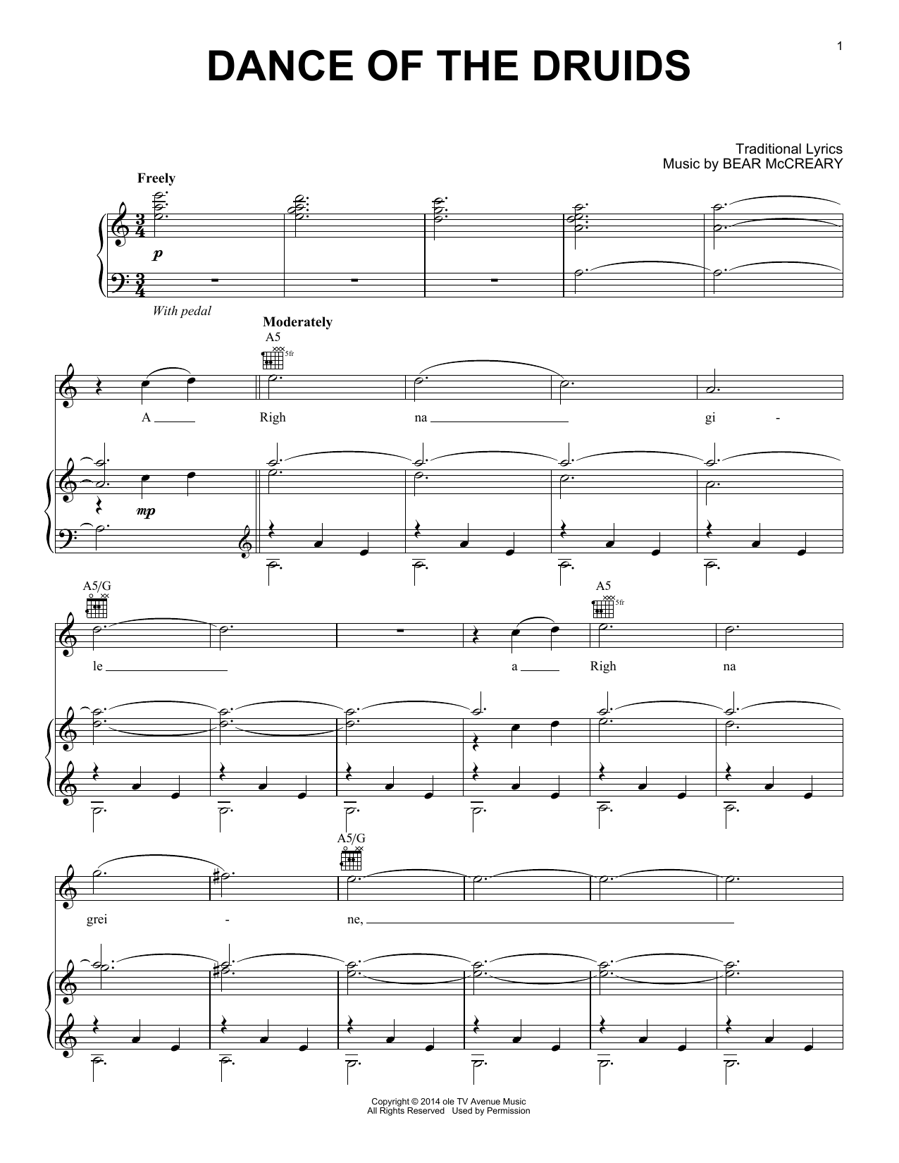 Download Bear McCreary Dance Of The Druids (from Outlander) Sheet Music and learn how to play Piano Solo PDF digital score in minutes