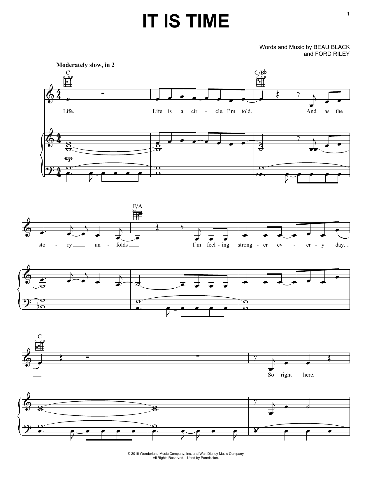 Download Beau Black It Is Time Sheet Music and learn how to play Piano, Vocal & Guitar (Right-Hand Melody) PDF digital score in minutes