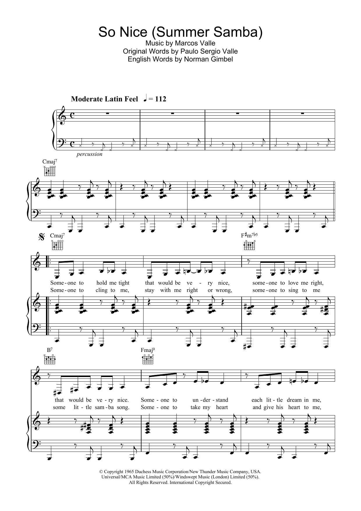 Download Astrud Gilberto So Nice (Summer Samba) Sheet Music and learn how to play Clarinet PDF digital score in minutes