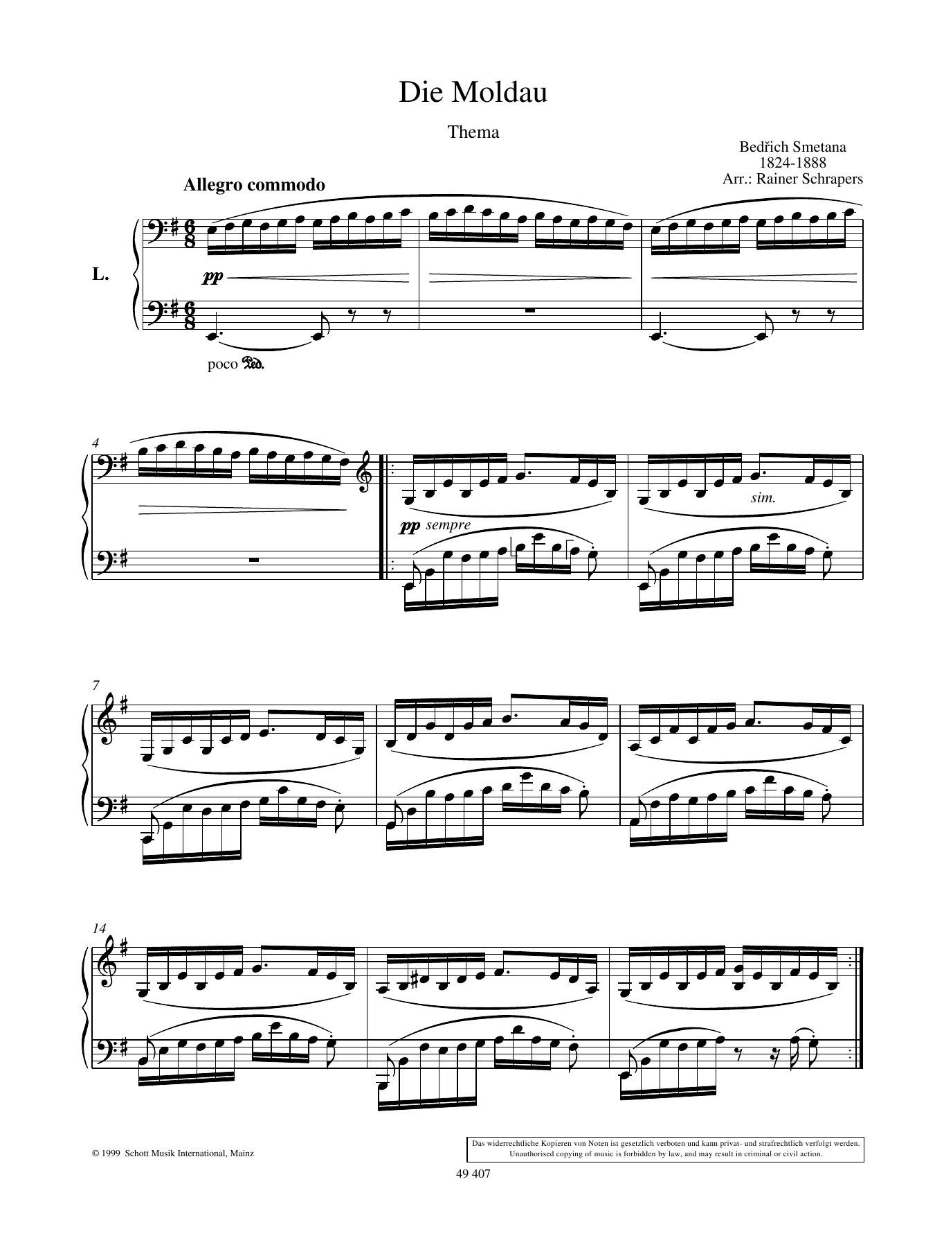 Download Bedrich Smetana The Moldau Sheet Music and learn how to play Piano Duet PDF digital score in minutes