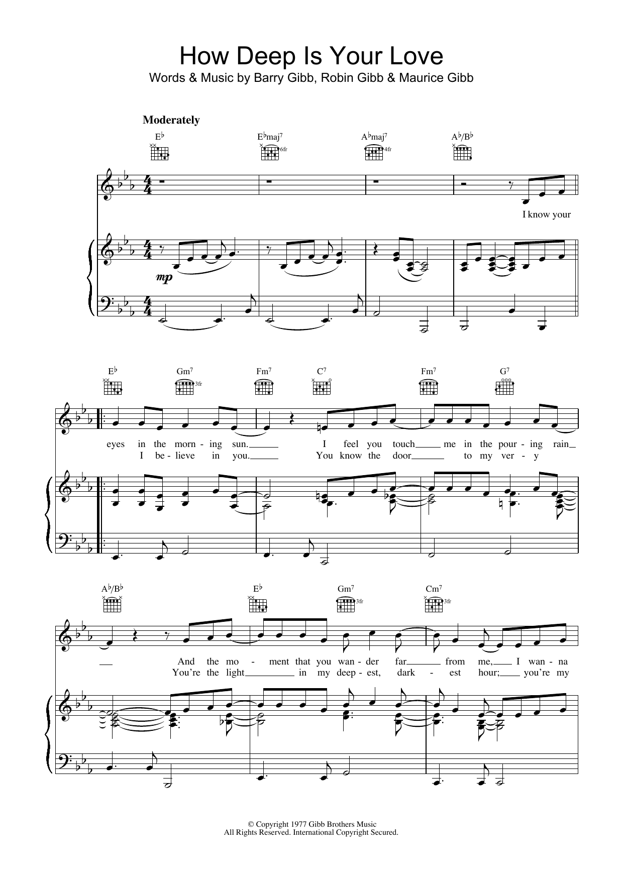 Download Bee Gees How Deep Is Your Love Sheet Music and learn how to play Flute PDF digital score in minutes