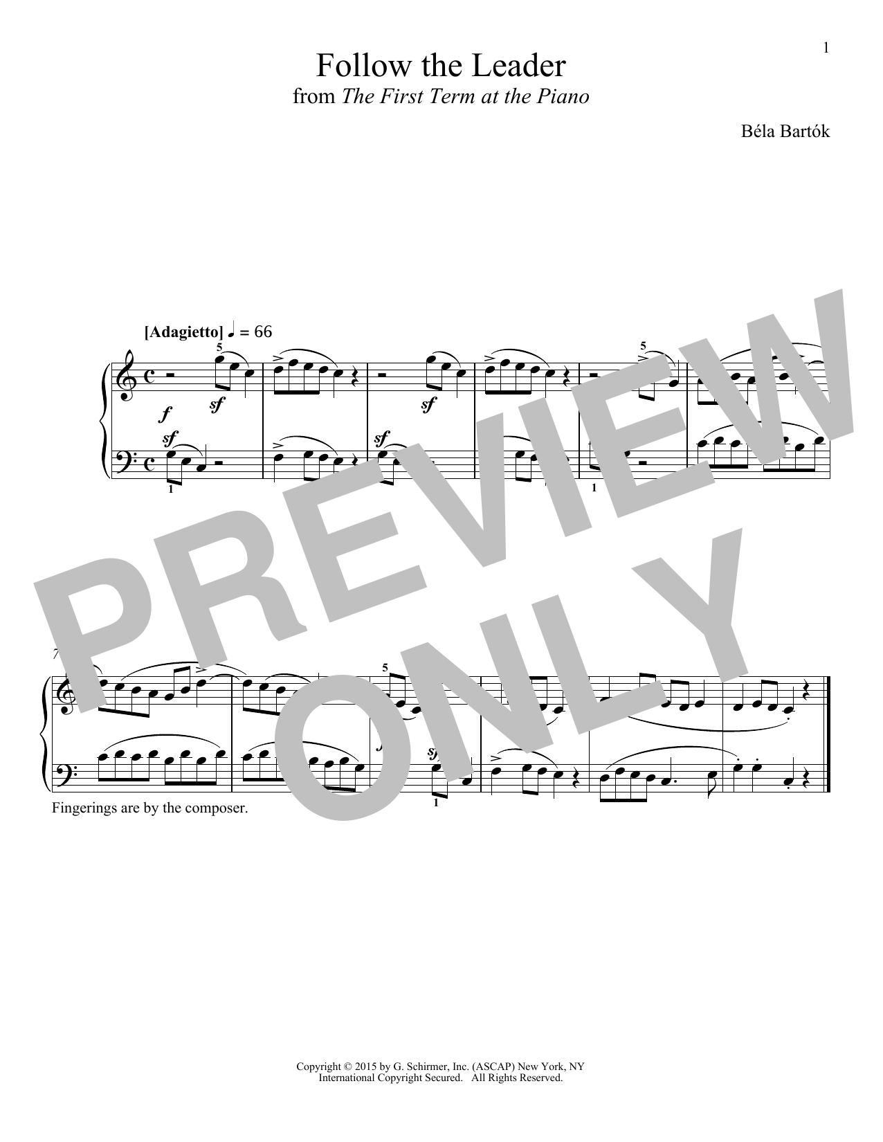 Download Bela Bartok Follow The Leader Sheet Music and learn how to play Piano PDF digital score in minutes