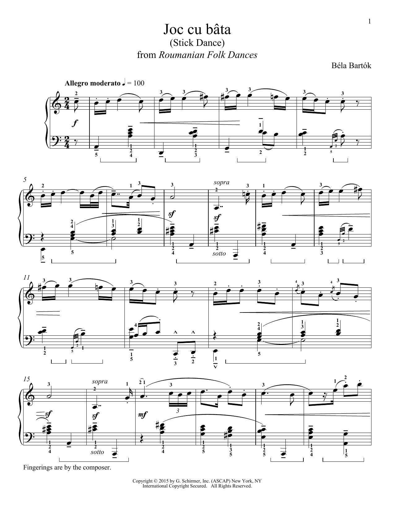 Download Béla Bartók Joc cu bata Sheet Music and learn how to play Piano PDF digital score in minutes