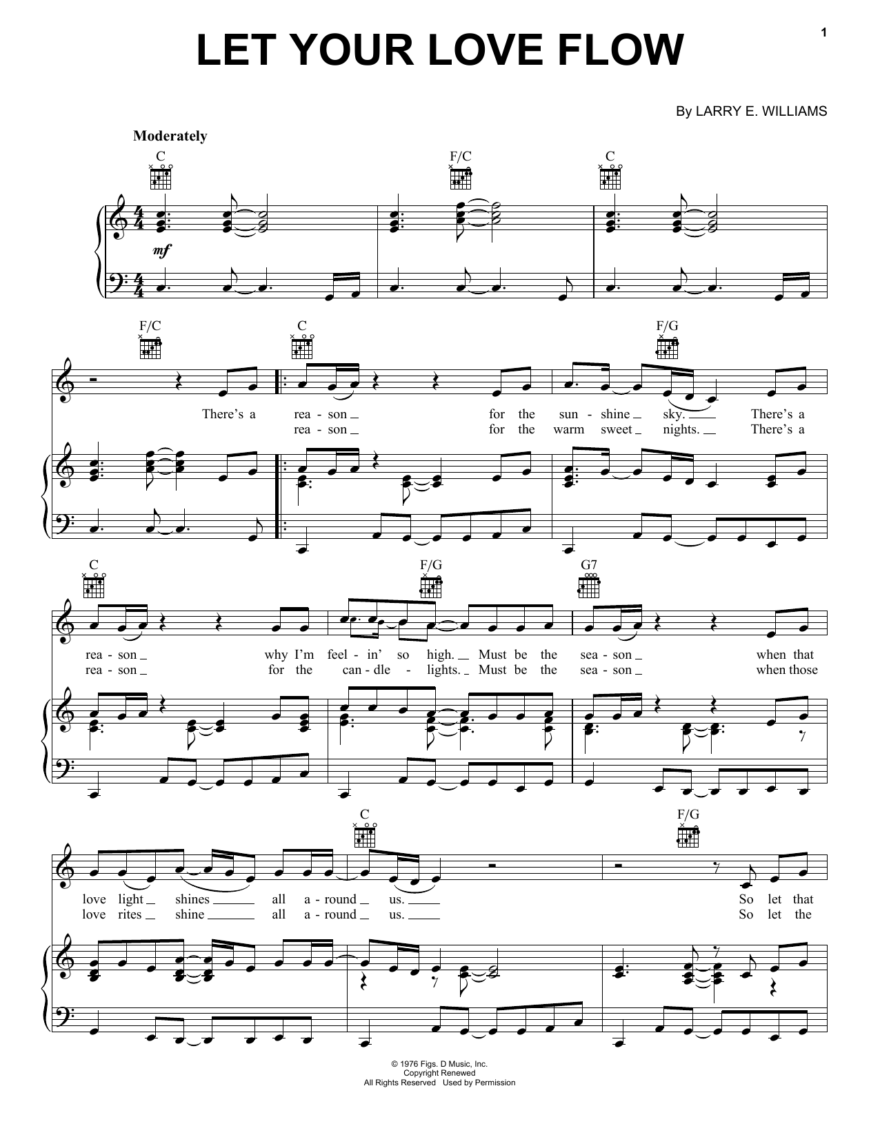 Download The Bellamy Brothers Let Your Love Flow Sheet Music and learn how to play Lyrics & Chords PDF digital score in minutes