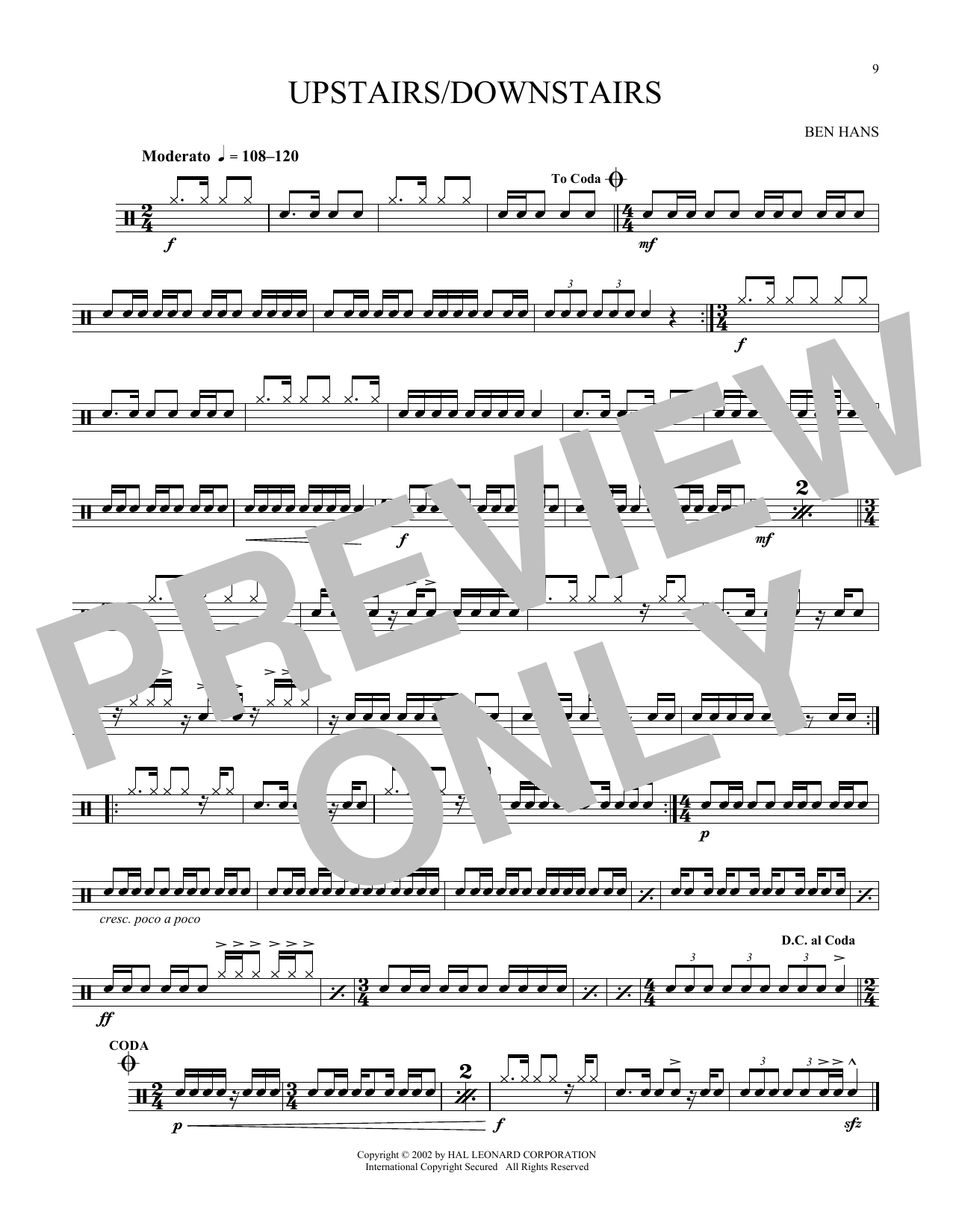 Download Ben Hans Upstairs/Downstairs Sheet Music and learn how to play Snare Drum Solo PDF digital score in minutes