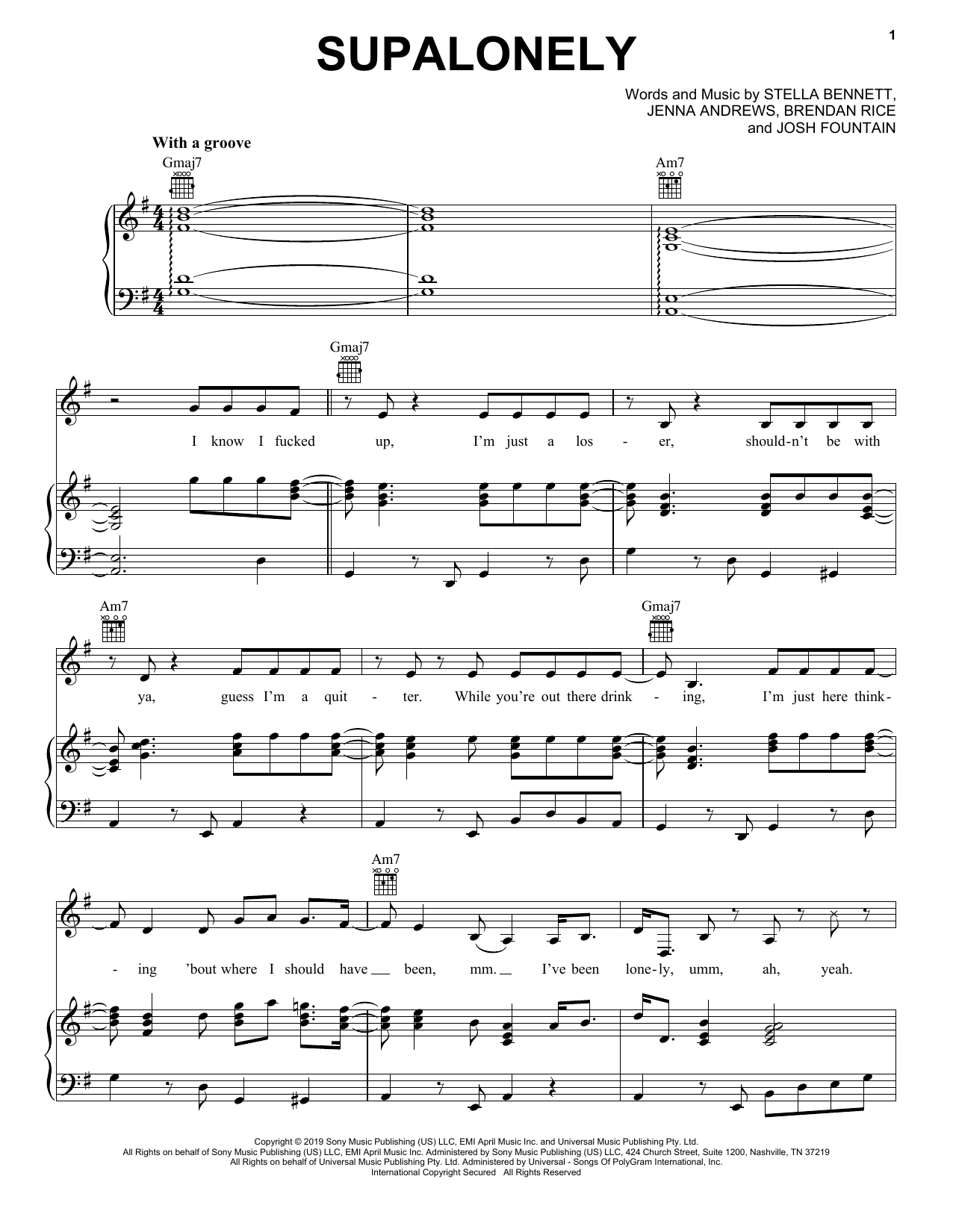 Download BENEE and Gus Dapperton Sheet Music and learn how to play Piano, Vocal & Guitar Chords (Right-Hand Melody) PDF score in minutes