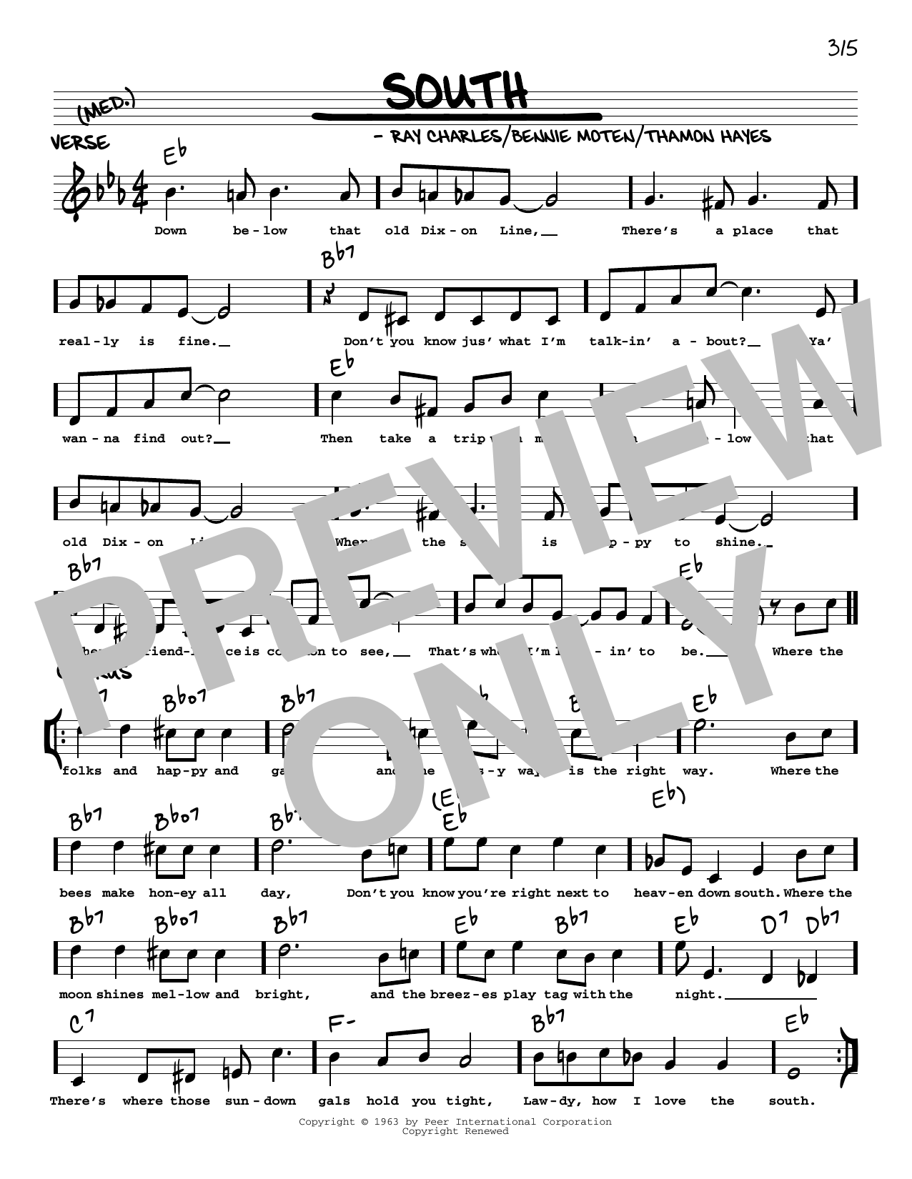 Download Bennie Moten South (arr. Robert Rawlins) Sheet Music and learn how to play Real Book – Melody, Lyrics & Chords PDF digital score in minutes
