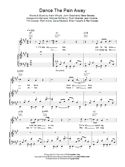 Download Benny Benassi Dance The Pain Away (feat. John Legend) Sheet Music and learn how to play Piano, Vocal & Guitar (Right-Hand Melody) PDF digital score in minutes