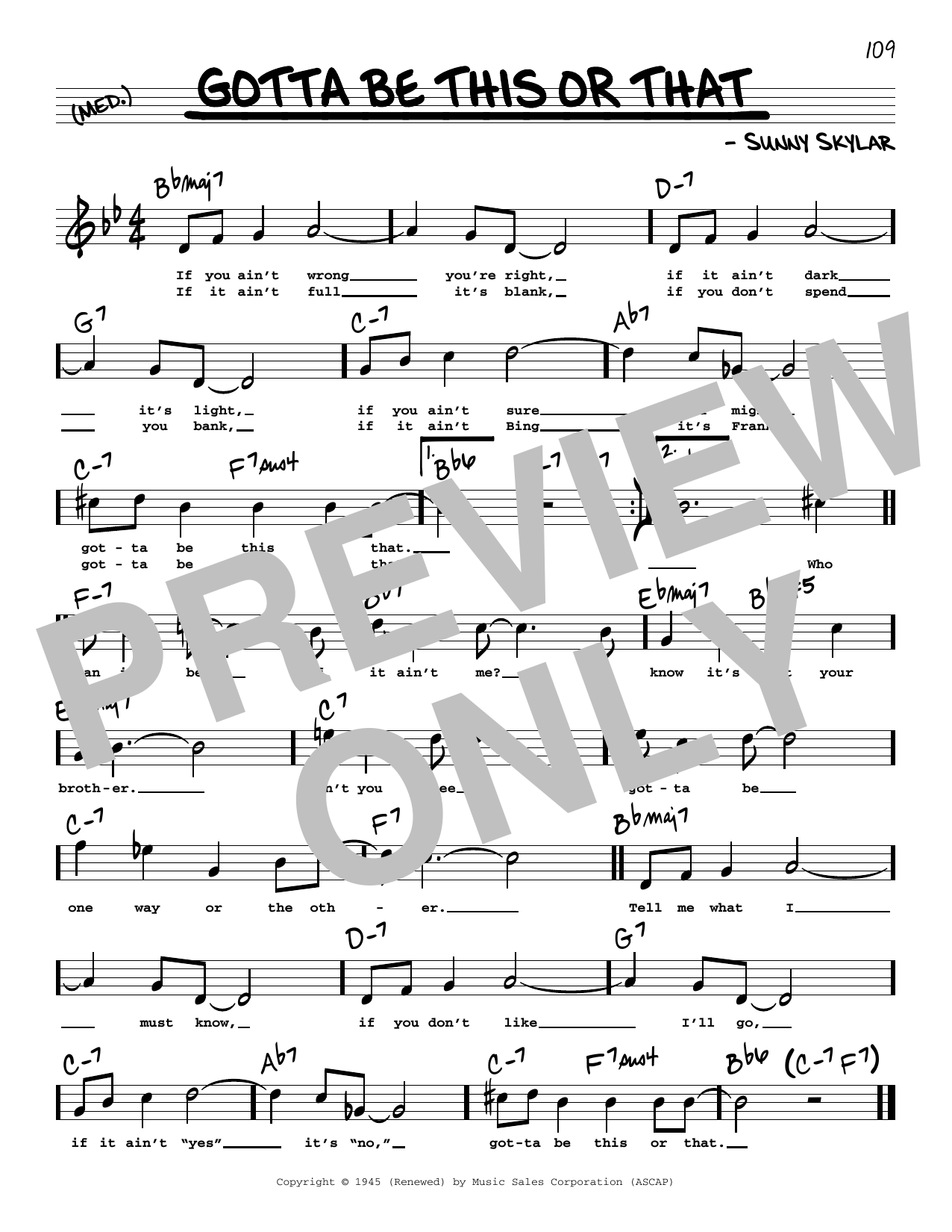 Download Benny Goodman and His Orchestra Gotta Be This Or That (High Voice) Sheet Music and learn how to play Real Book – Melody, Lyrics & Chords PDF digital score in minutes