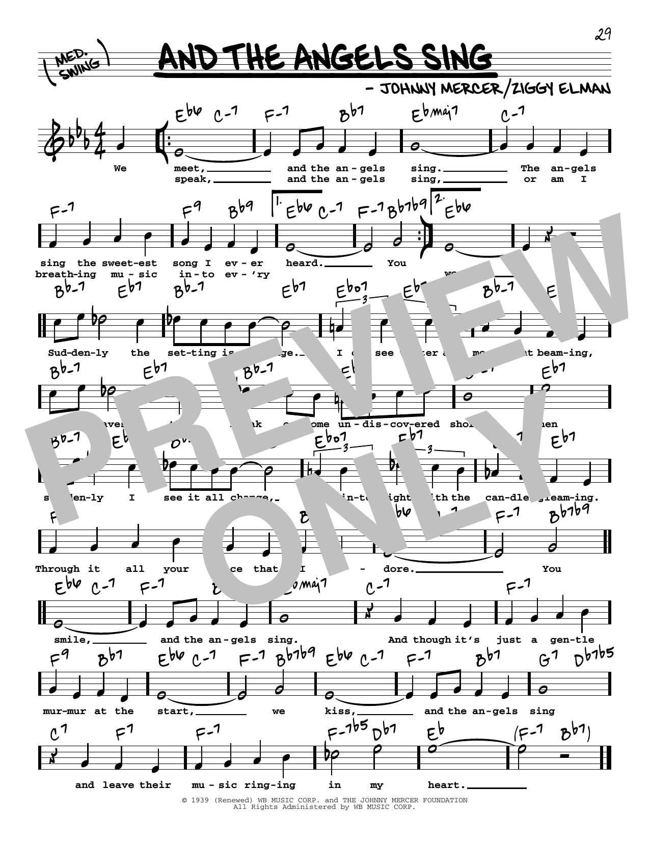 Download Benny Goodman And The Angels Sing (High Voice) Sheet Music and learn how to play Real Book – Melody, Lyrics & Chords PDF digital score in minutes
