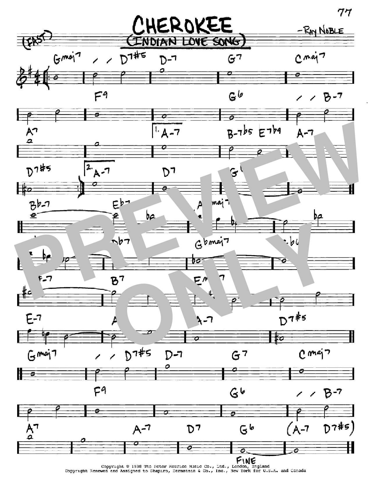 Download Benny Goodman Sextet Cherokee (Indian Love Song) Sheet Music and learn how to play Real Book – Melody & Chords – Eb Instruments PDF digital score in minutes