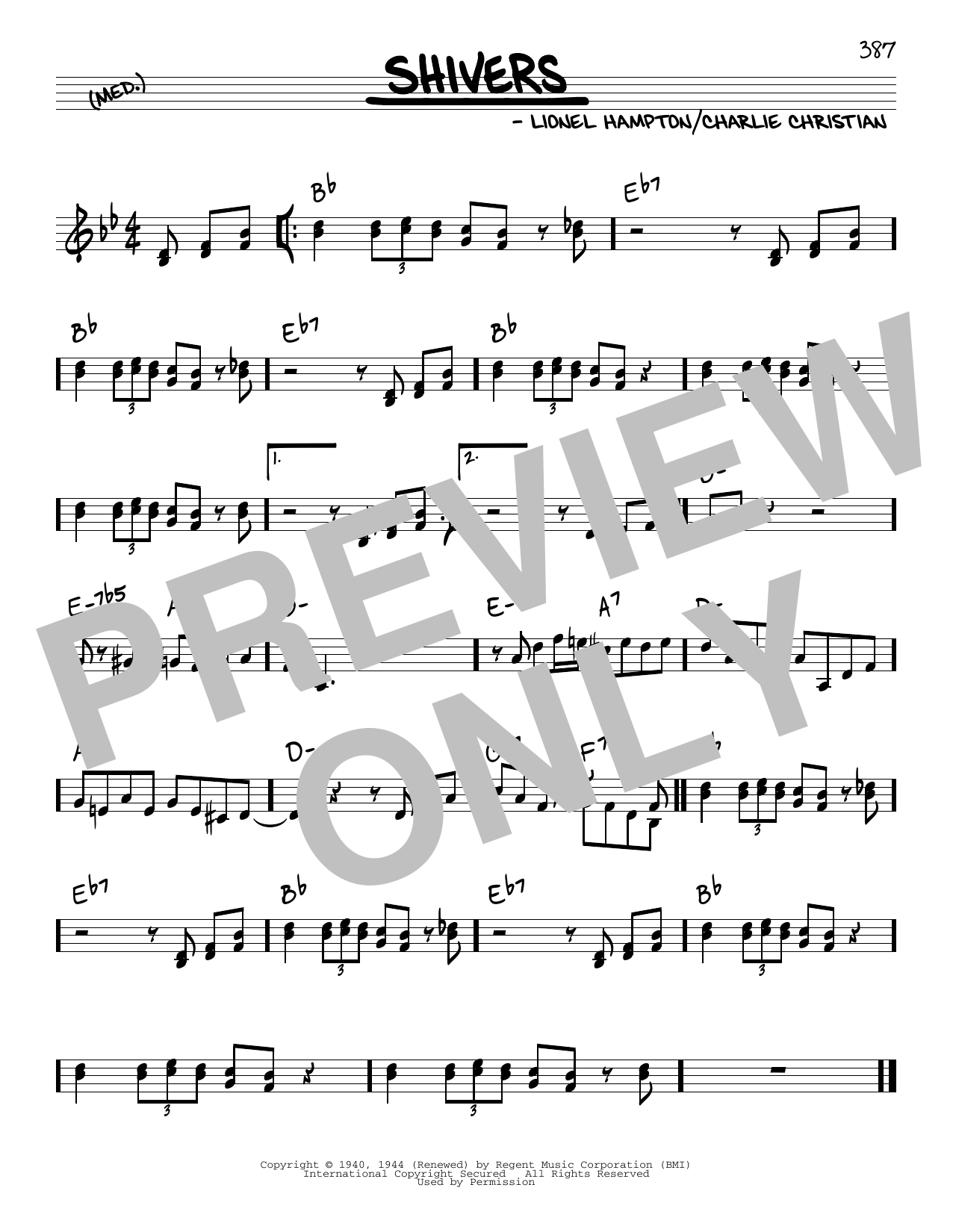 Download Benny Goodman Shivers Sheet Music and learn how to play Real Book – Melody & Chords PDF digital score in minutes