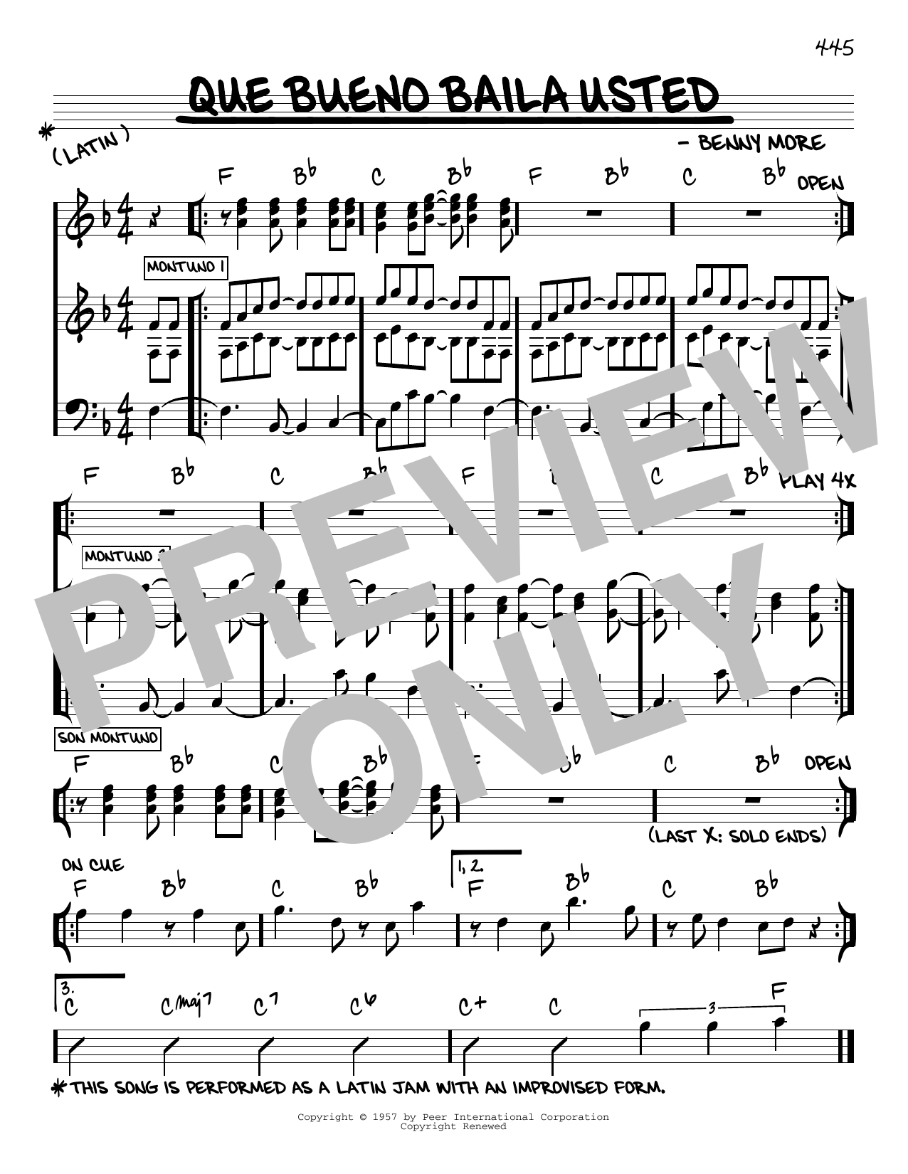 Download Benny More Que Bueno Baila Usted Sheet Music and learn how to play Real Book – Melody & Chords PDF digital score in minutes