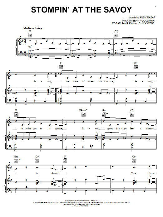 Download Benny Goodman Sheet Music and learn how to play Piano, Vocal & Guitar (Right-Hand Melody) PDF score in minutes